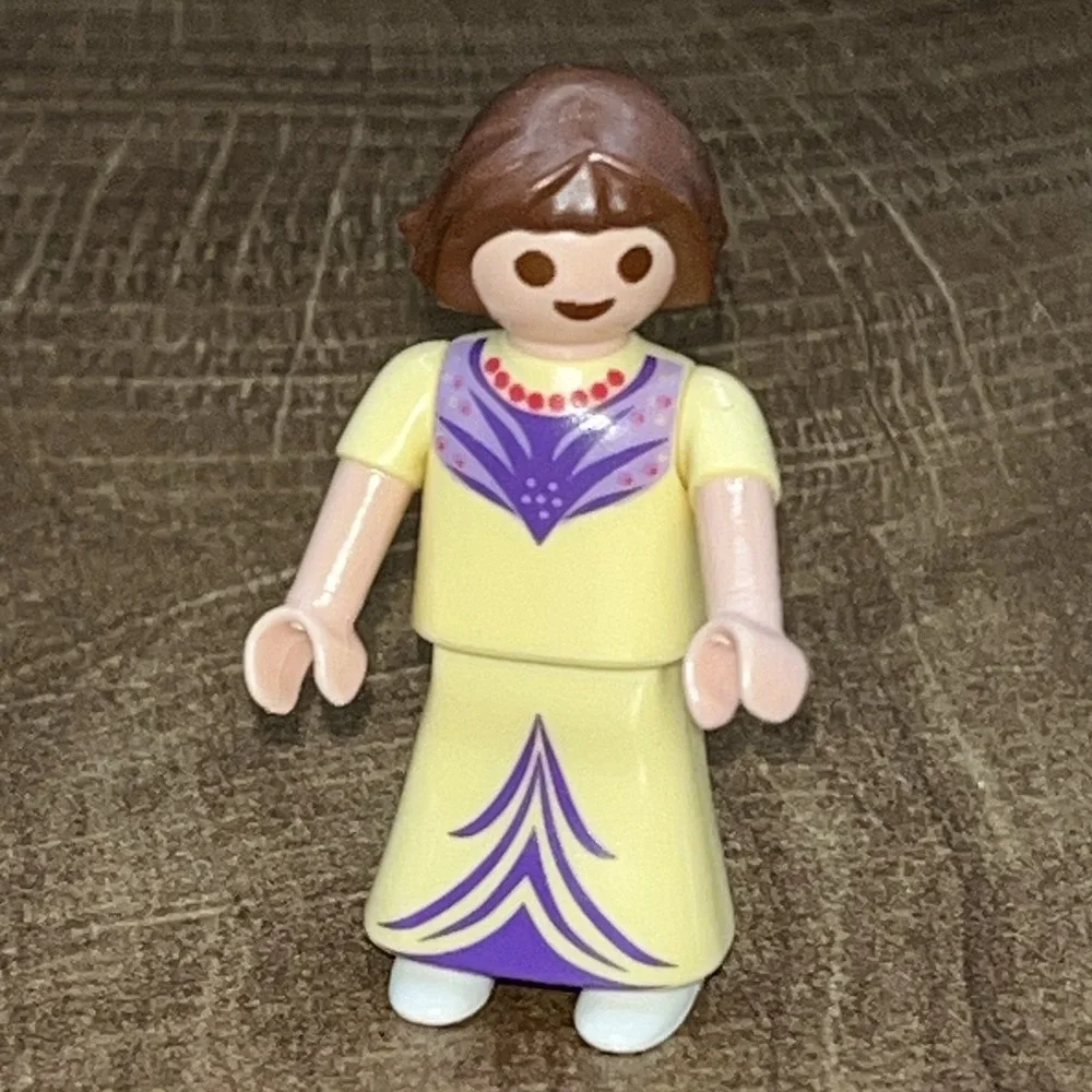 Vintage Geobra Women Figure by‎ Playmobil 1998 Yellow Purple Dress